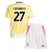 Juventus Andrea Cambiaso #27 Auswärts Trikotsatz Kinder 2024-25 Kurzarm (+ Kurze Hosen)